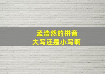 孟浩然的拼音大写还是小写啊