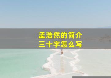 孟浩然的简介三十字怎么写