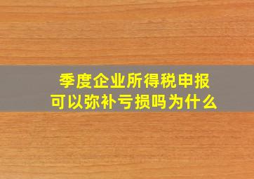 季度企业所得税申报可以弥补亏损吗为什么