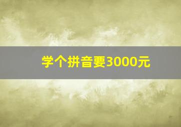 学个拼音要3000元