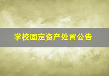 学校固定资产处置公告