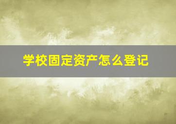 学校固定资产怎么登记