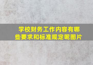 学校财务工作内容有哪些要求和标准规定呢图片