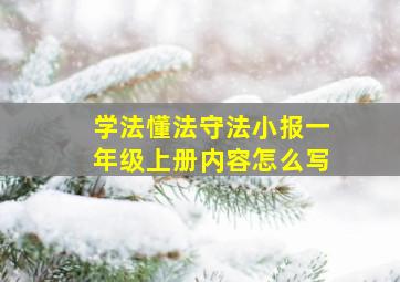 学法懂法守法小报一年级上册内容怎么写