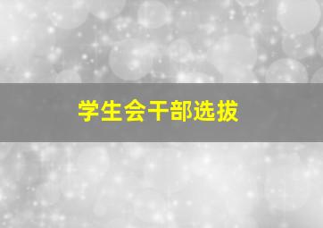 学生会干部选拔