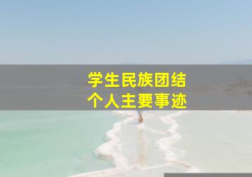 学生民族团结个人主要事迹