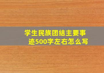 学生民族团结主要事迹500字左右怎么写