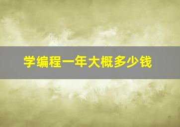 学编程一年大概多少钱