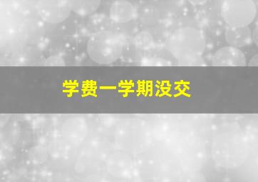 学费一学期没交