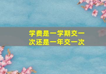 学费是一学期交一次还是一年交一次