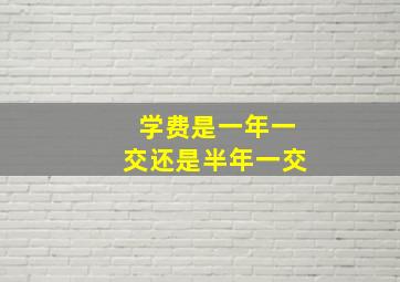 学费是一年一交还是半年一交