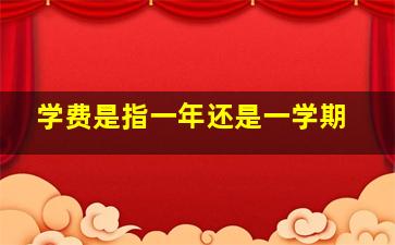 学费是指一年还是一学期