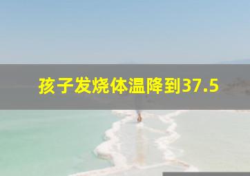 孩子发烧体温降到37.5