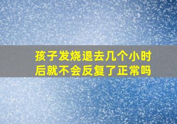 孩子发烧退去几个小时后就不会反复了正常吗