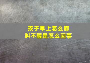 孩子早上怎么都叫不醒是怎么回事