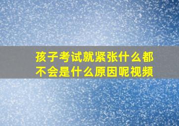 孩子考试就紧张什么都不会是什么原因呢视频