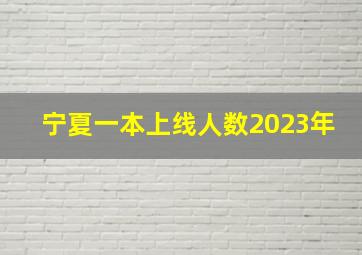 宁夏一本上线人数2023年