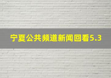 宁夏公共频道新闻回看5.3