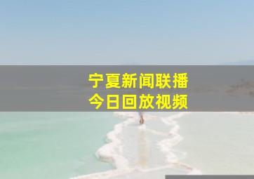 宁夏新闻联播今日回放视频