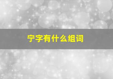 宁字有什么组词