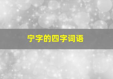 宁字的四字词语