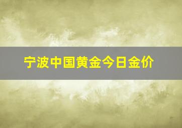 宁波中国黄金今日金价