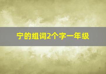 宁的组词2个字一年级