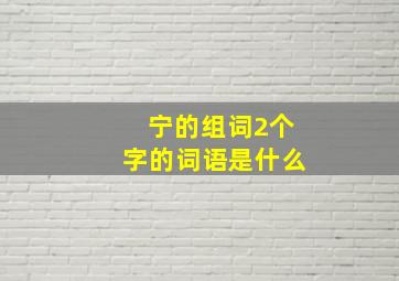 宁的组词2个字的词语是什么