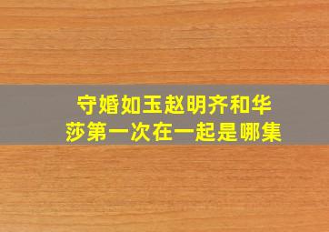 守婚如玉赵明齐和华莎第一次在一起是哪集