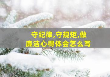 守纪律,守规矩,做廉洁心得体会怎么写