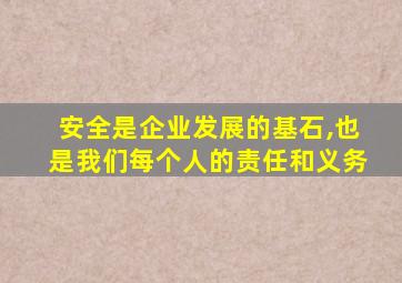 安全是企业发展的基石,也是我们每个人的责任和义务