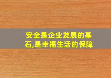 安全是企业发展的基石,是幸福生活的保障