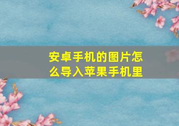 安卓手机的图片怎么导入苹果手机里