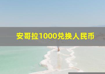 安哥拉1000兑换人民币