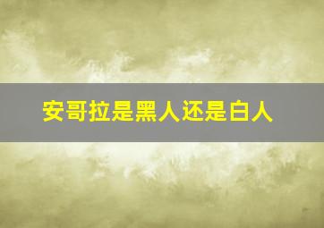 安哥拉是黑人还是白人