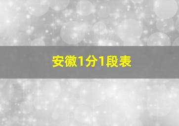 安徽1分1段表