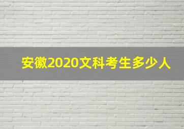 安徽2020文科考生多少人