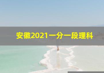 安徽2021一分一段理科