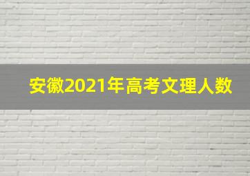 安徽2021年高考文理人数