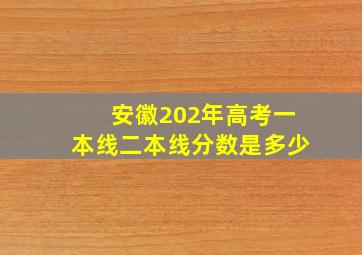 安徽202年高考一本线二本线分数是多少