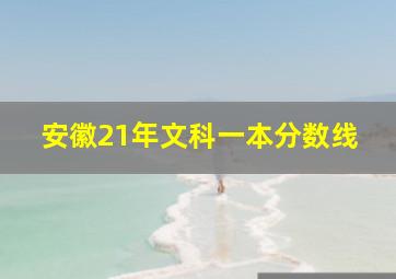 安徽21年文科一本分数线