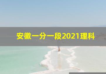 安徽一分一段2021理科