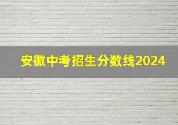 安徽中考招生分数线2024