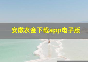 安徽农金下载app电子版