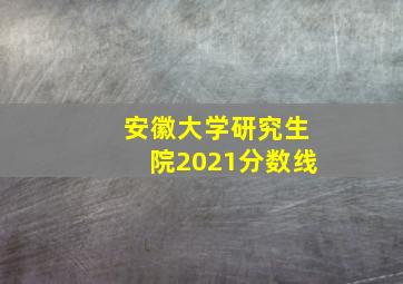 安徽大学研究生院2021分数线