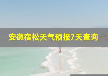 安徽宿松天气预报7天查询