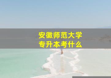 安徽师范大学专升本考什么