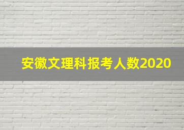 安徽文理科报考人数2020