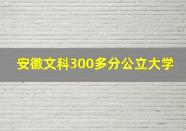 安徽文科300多分公立大学