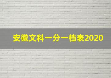 安徽文科一分一档表2020